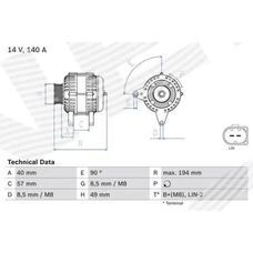 ГЕНЕРАТОР VOLKSWAGEN RTER T6