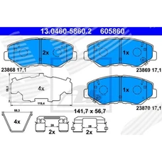 ГАЛЬМІВНІ КОЛОДКИ HONDA ODYSSEY (RL3)